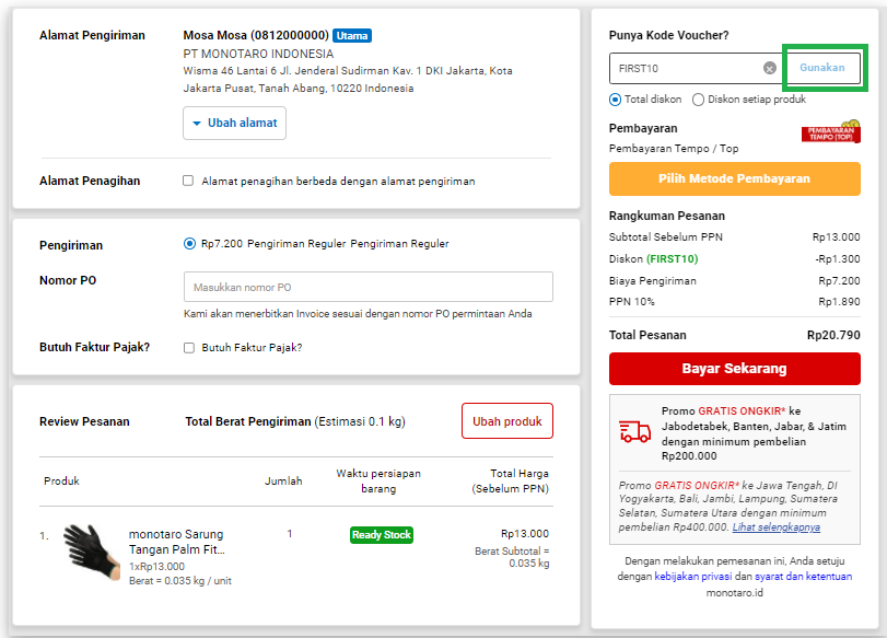 Cara Menggunakan Kupon Atau Voucher Promo Saat Belanja – Monotaro.id